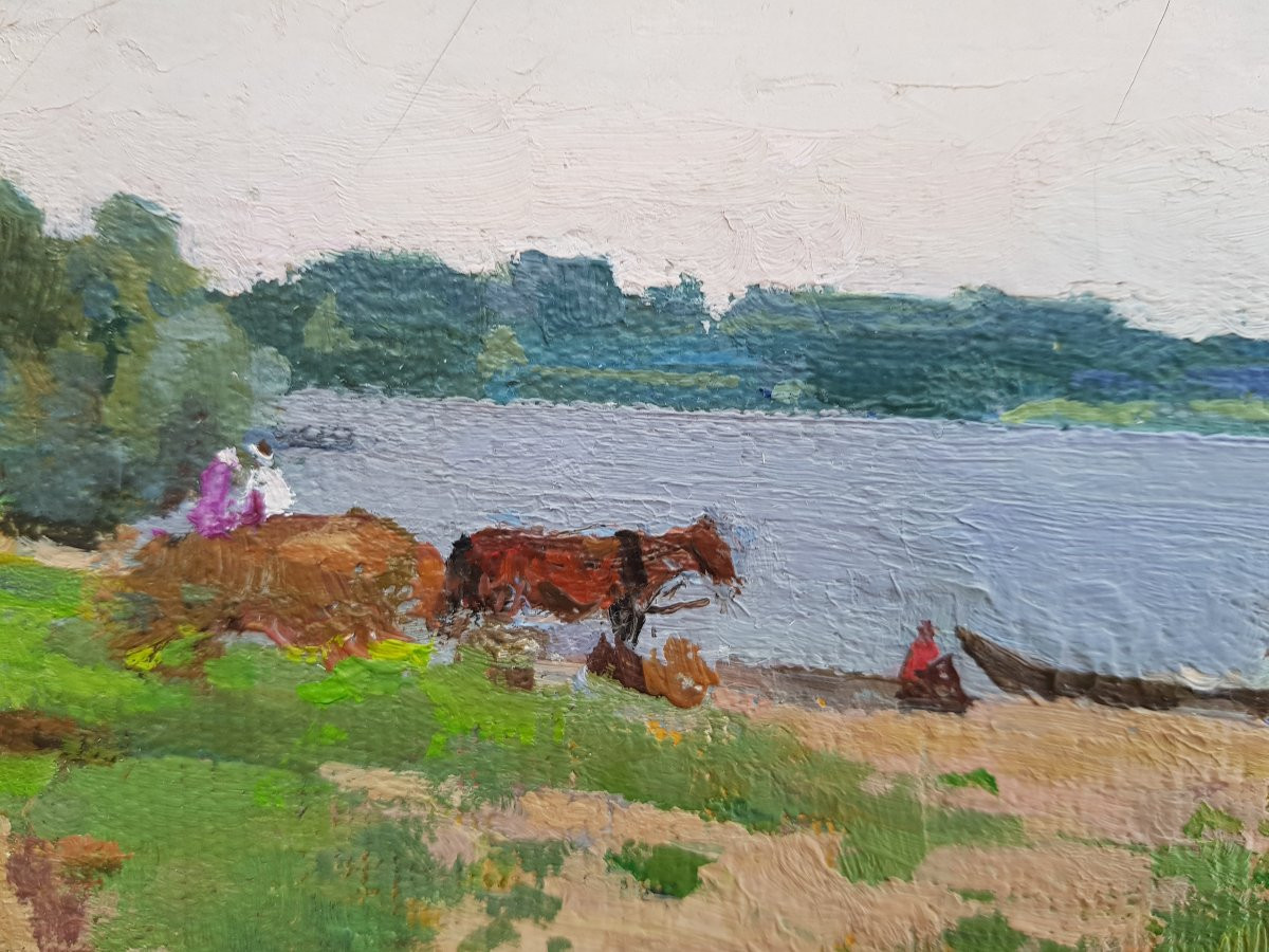 TIMKOV - Huile sur toile - Bords de la Neva, Russie-photo-1