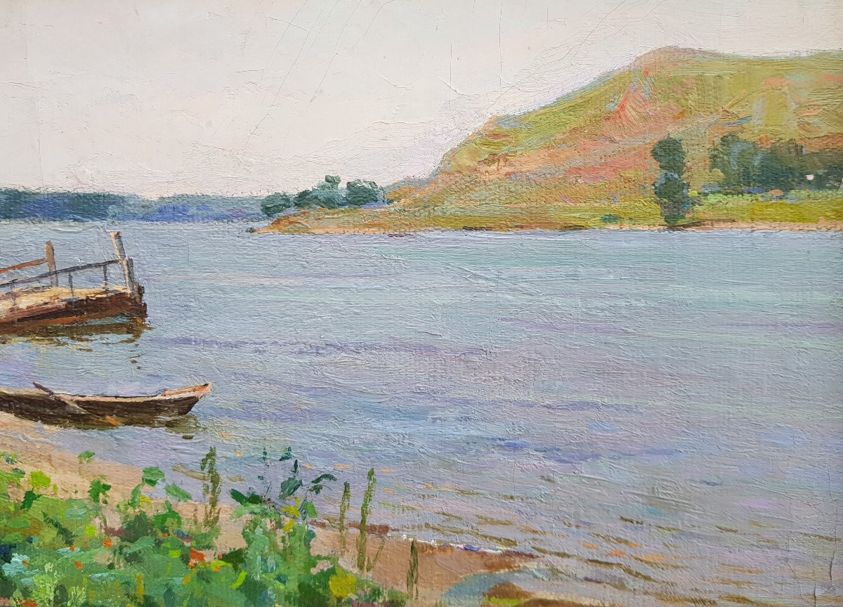 TIMKOV - Huile sur toile - Bords de la Neva, Russie-photo-5