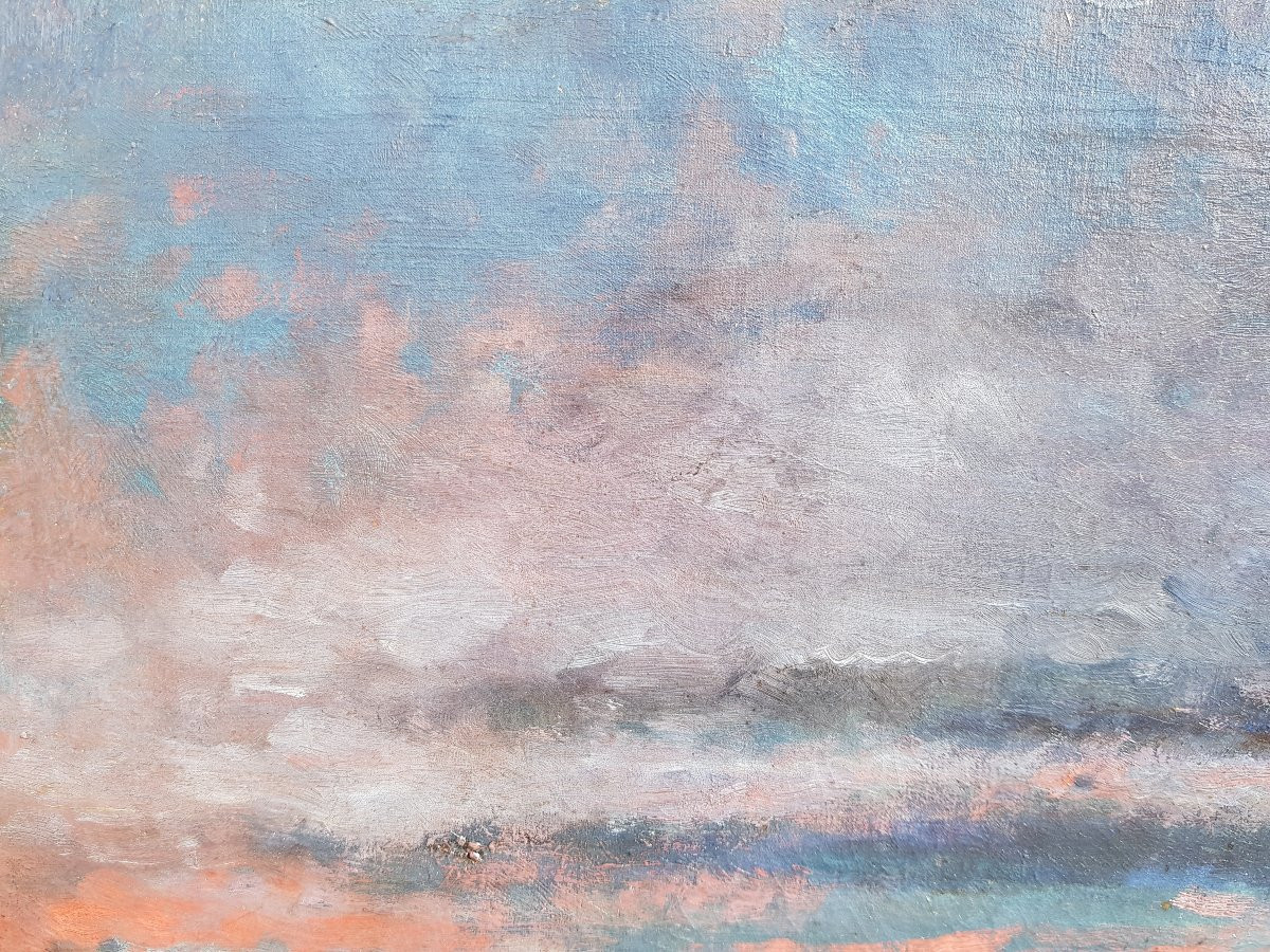 Courbet (circle) - Large Oil On Canvas - The Wave-photo-4