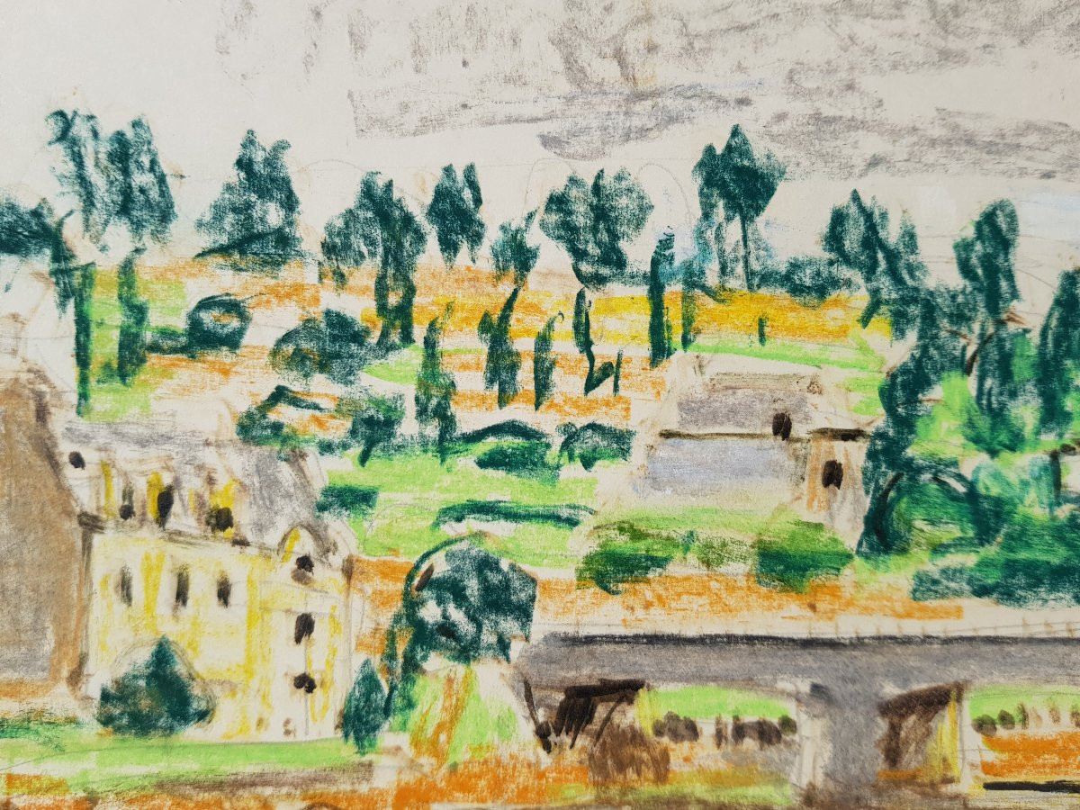 Yvonne JEAN HAFFEN - Grand dessin - La Rance - DINAN-photo-2