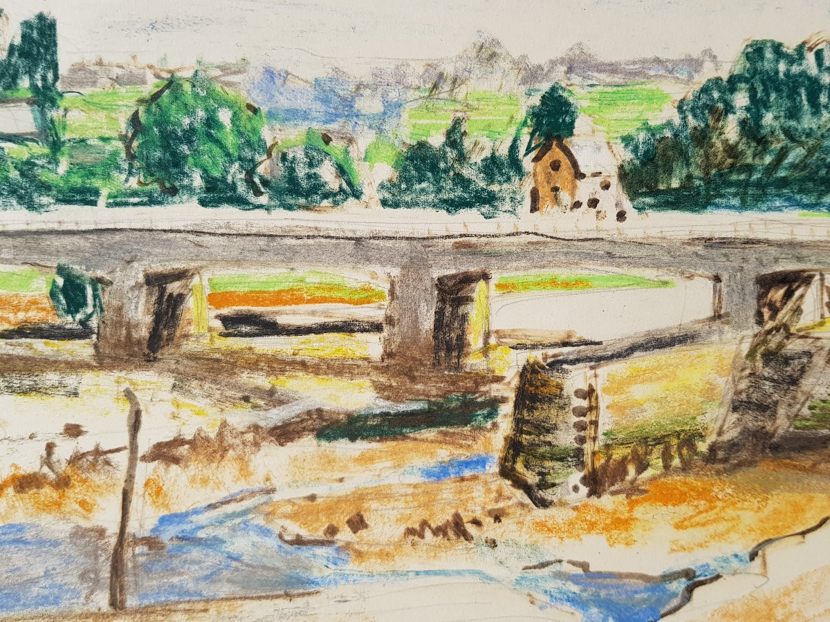 Yvonne JEAN HAFFEN - Grand dessin - La Rance - DINAN-photo-3