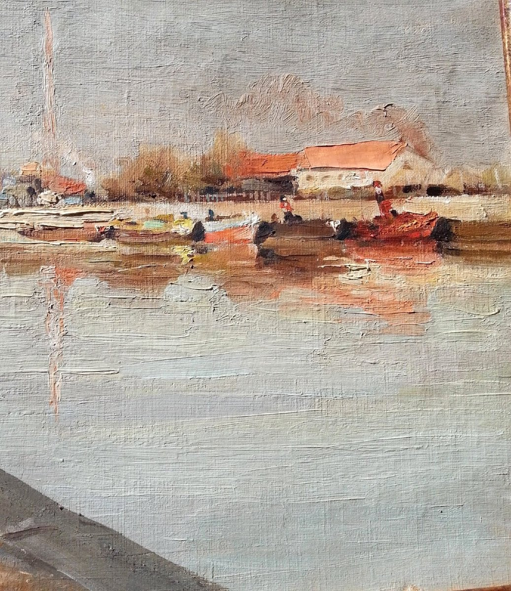 Marcel DYF - Huile sur toile - Canal à Arles-photo-1
