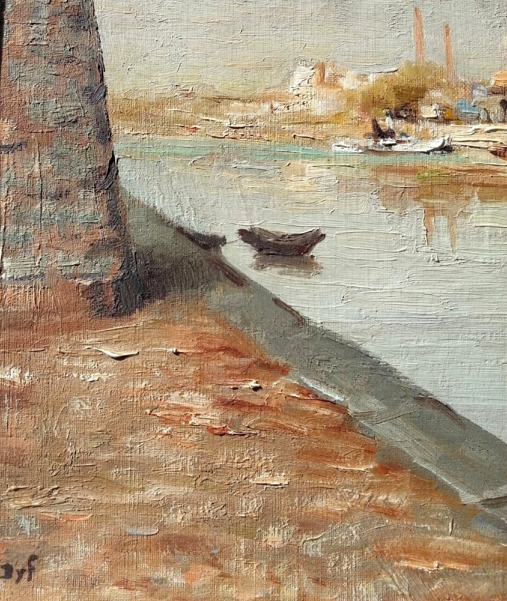 Marcel DYF - Huile sur toile - Canal à Arles-photo-3