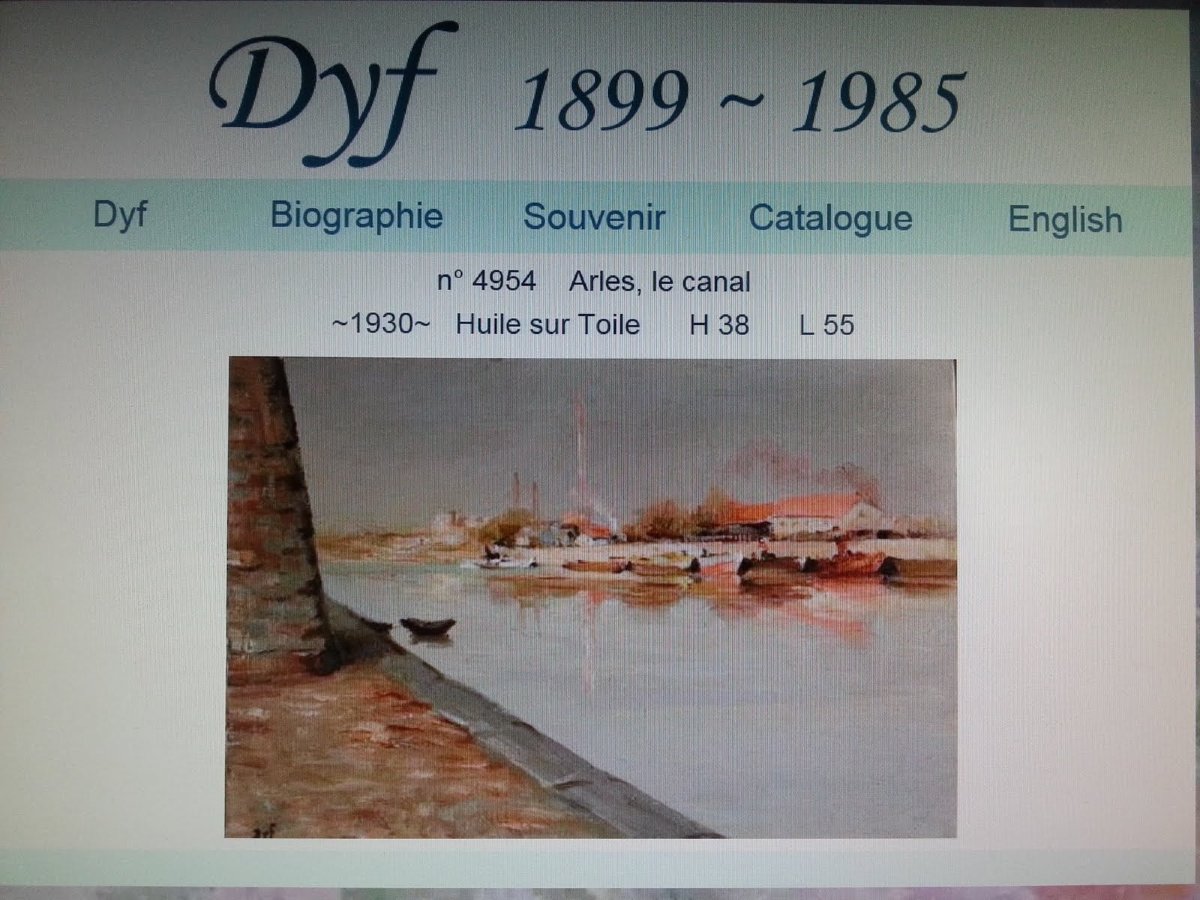 Marcel DYF - Huile sur toile - Canal à Arles-photo-5