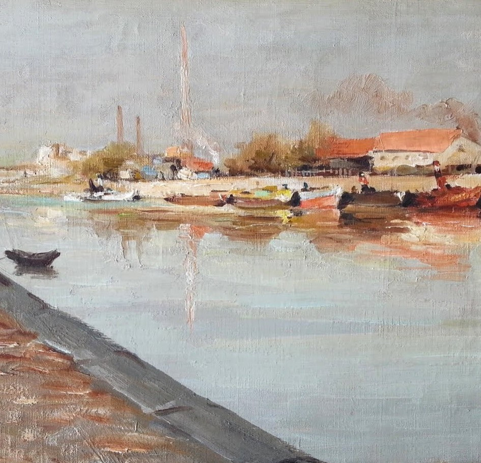 Marcel DYF - Huile sur toile - Canal à Arles