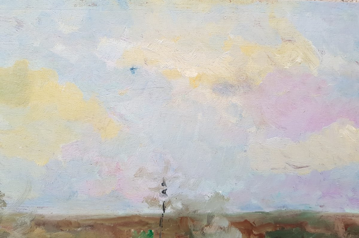 Lebourg - Impressionism - Oil On Panel - Boats In Rouen-photo-2