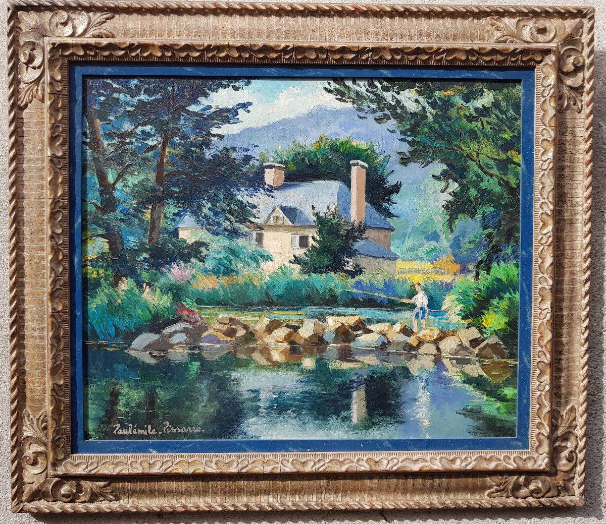 Paul-emile Pissarro - Oil On Canvas - 54 X 65 Cm - River-photo-2