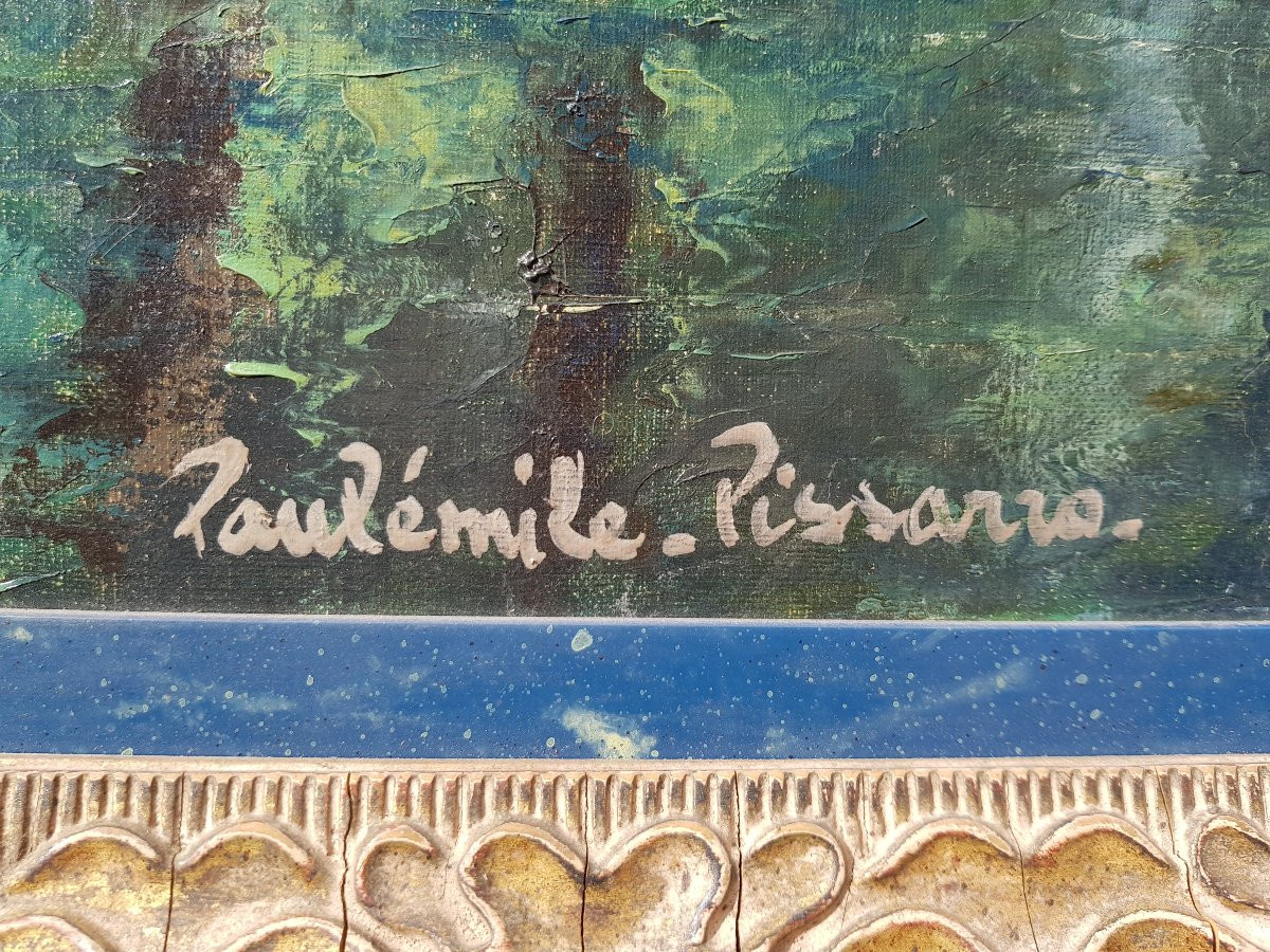 Paul-emile Pissarro - Oil On Canvas - 54 X 65 Cm - River-photo-3