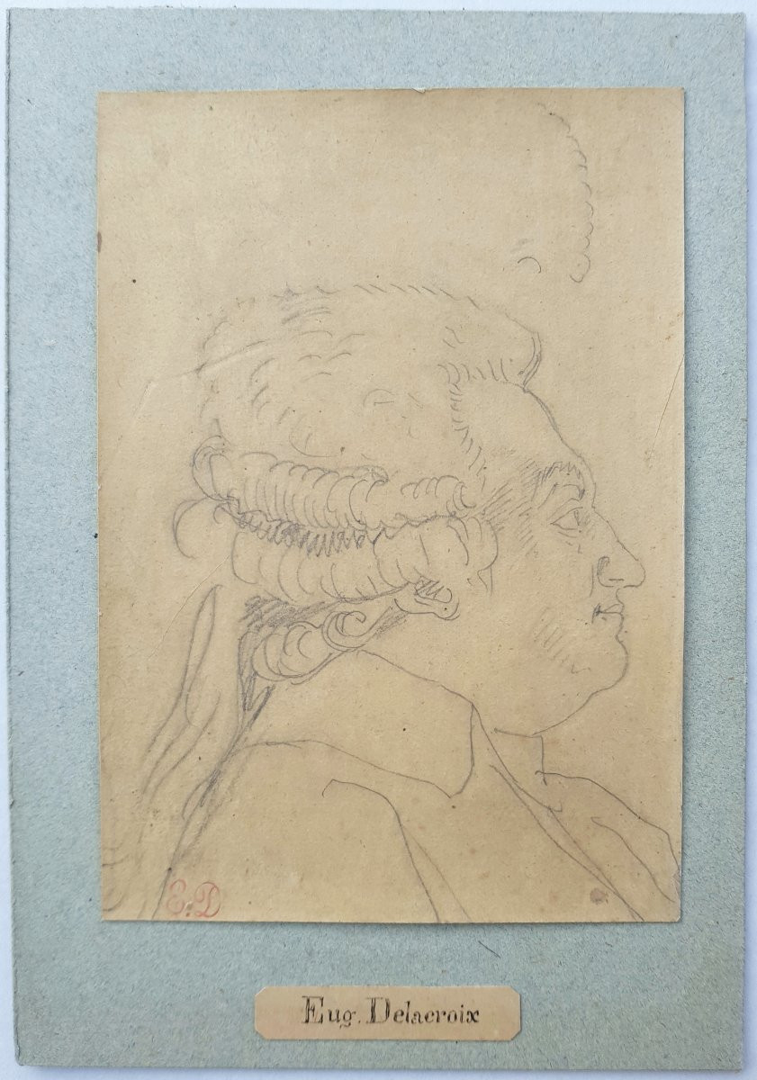 Eugène Delacroix - Pencil Drawing - Portrait Mirabeau-photo-2