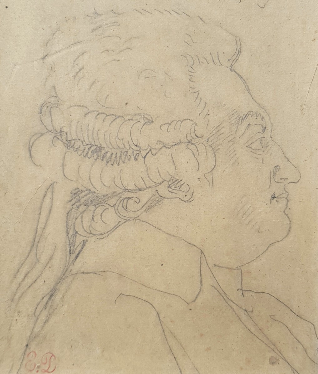 Eugène Delacroix - Pencil Drawing - Portrait Mirabeau