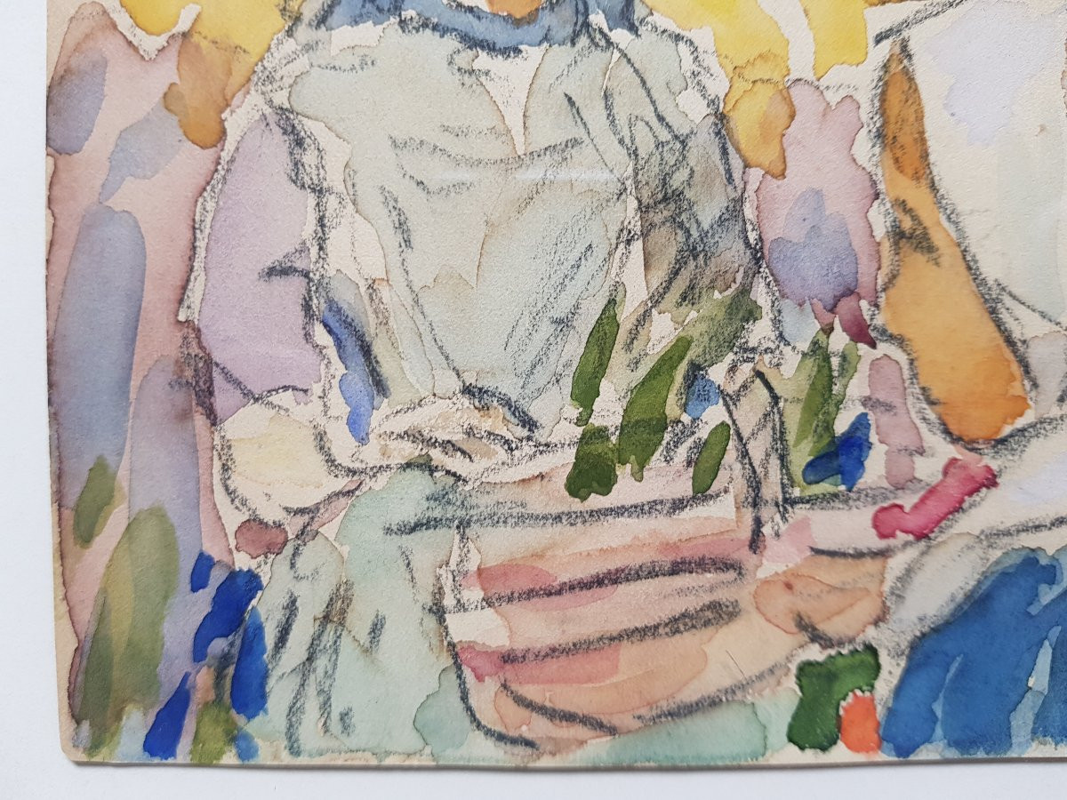 Henry MORET - Pont-Aven - Aquarelle - Bretonnes-photo-1