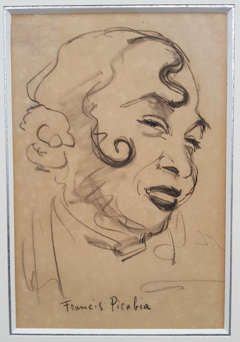 PICABIA - Dessin - Portrait de femme - CERTIFICAT-photo-3