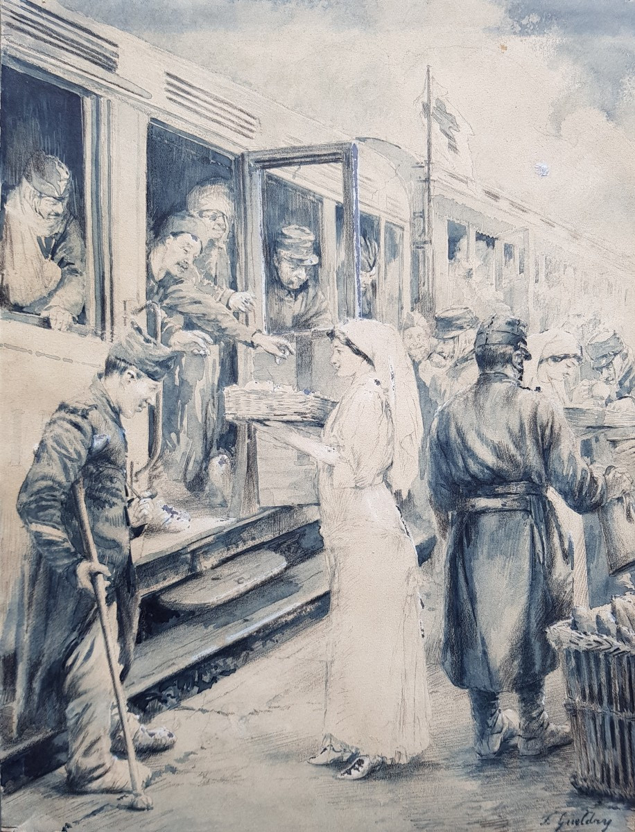 Ferdinand GUELDRY - Dessin militaria - 1916