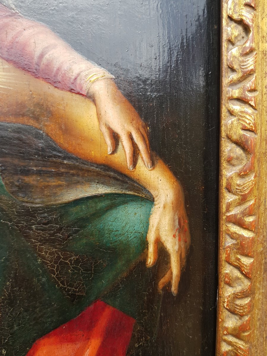 Virgin / Pieta - Oil On Panel - Flemish School 1600-photo-2