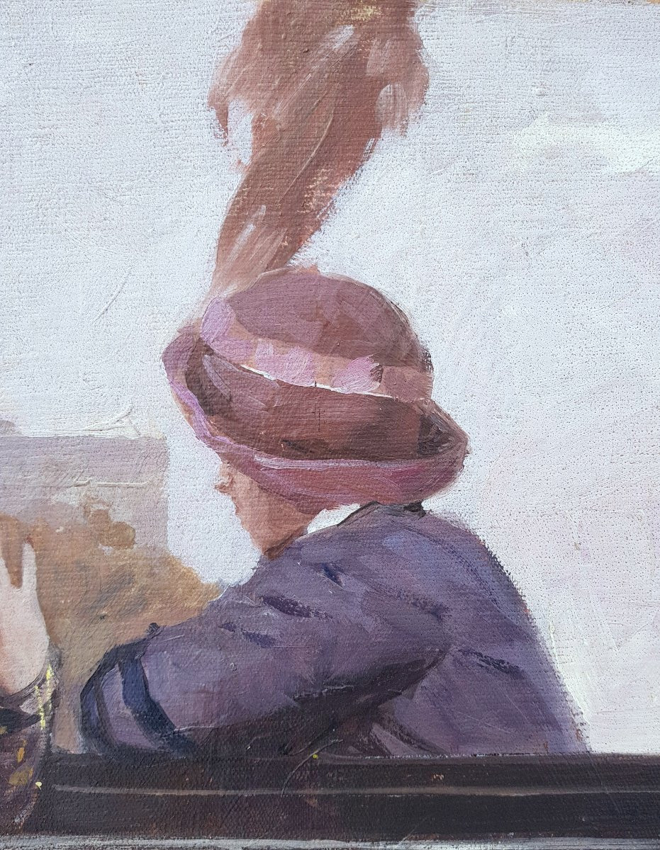 Zeytline - Oil On Canvas - Belle Epoque - Omnibus, Paris-photo-2