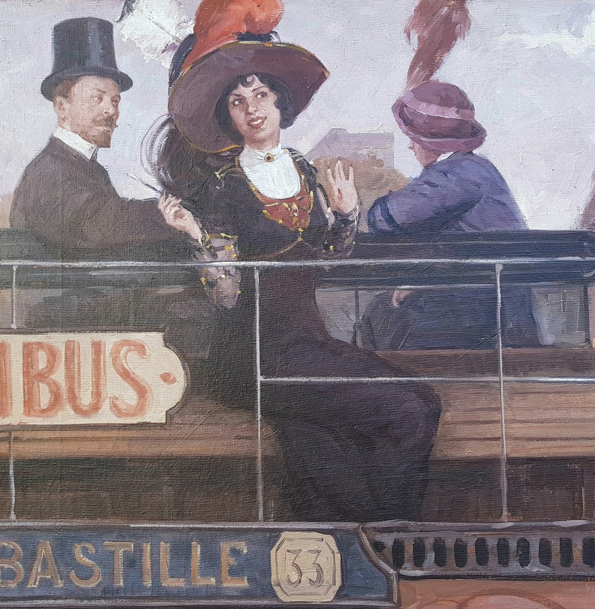 Zeytline - Oil On Canvas - Belle Epoque - Omnibus, Paris