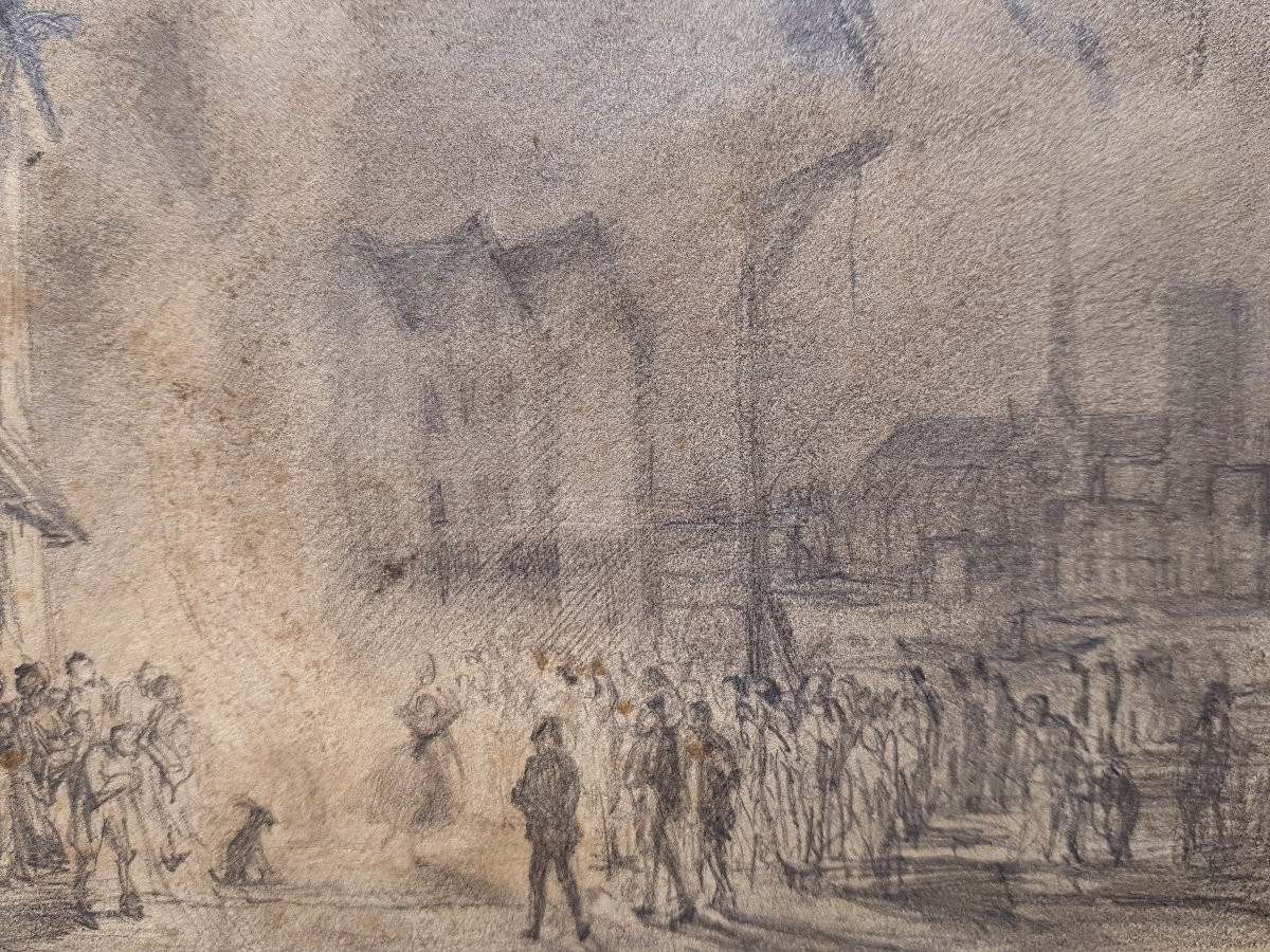 Daubigny - Esmeralda And Notre-dame Paris - Drawing 1840-photo-3
