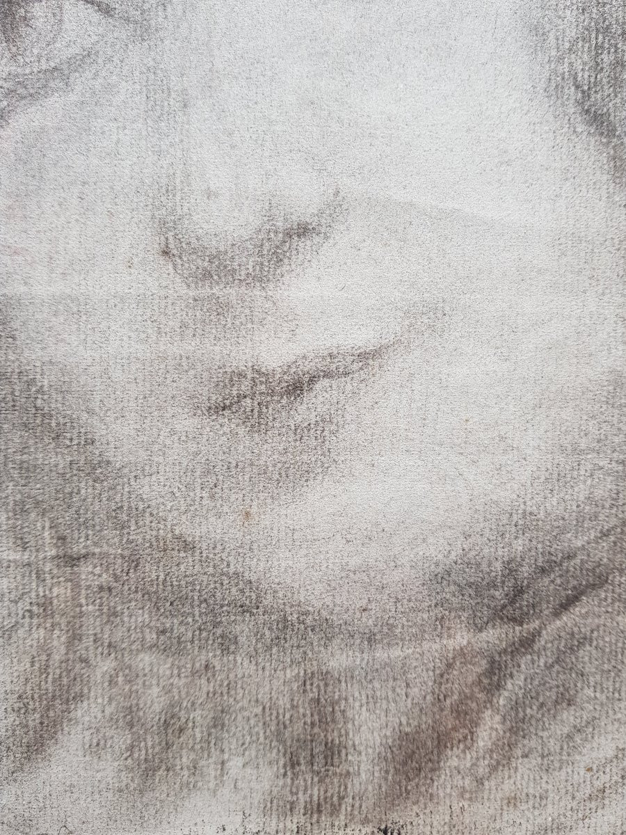 Dessin fusain  - Portrait de jeune femme - 1900-photo-2
