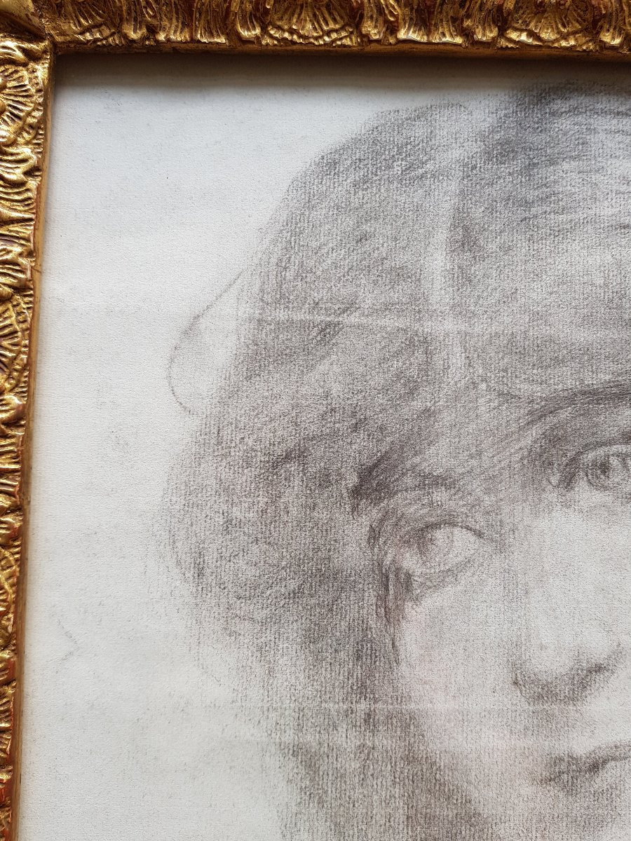 Dessin fusain  - Portrait de jeune femme - 1900-photo-3