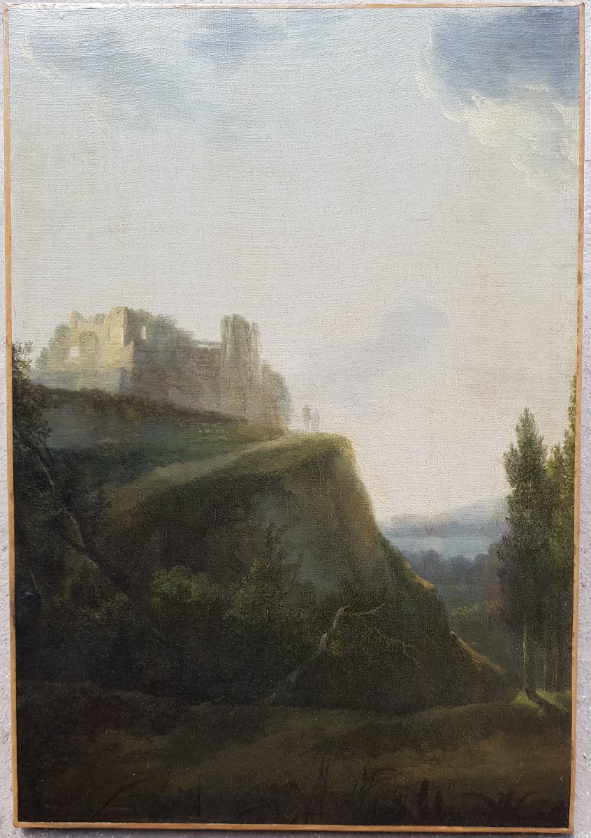 Jean-Victor BERTIN - Huile sur toile - 1800 - Paysage d'Italie-photo-2