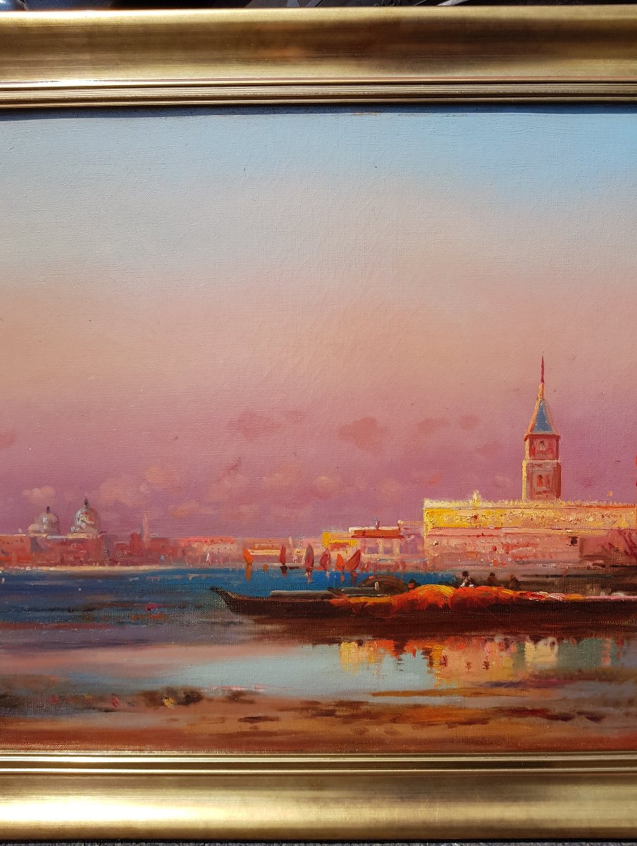 Venice - Henri Duvieux - Oil On Canvas - 40 X 65 Cms-photo-3