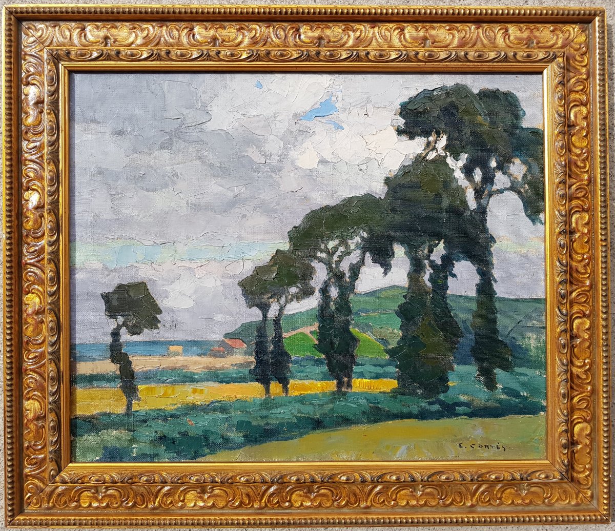 Edouard Cortès - Oil On Canvas - Seaside, Brittany-photo-2