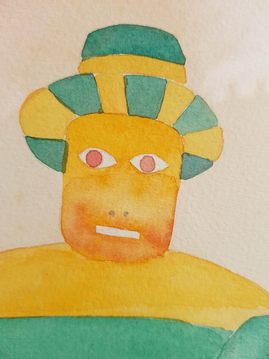 Jean-michel Folon (style Of) - Watercolor - Acrobat-photo-4