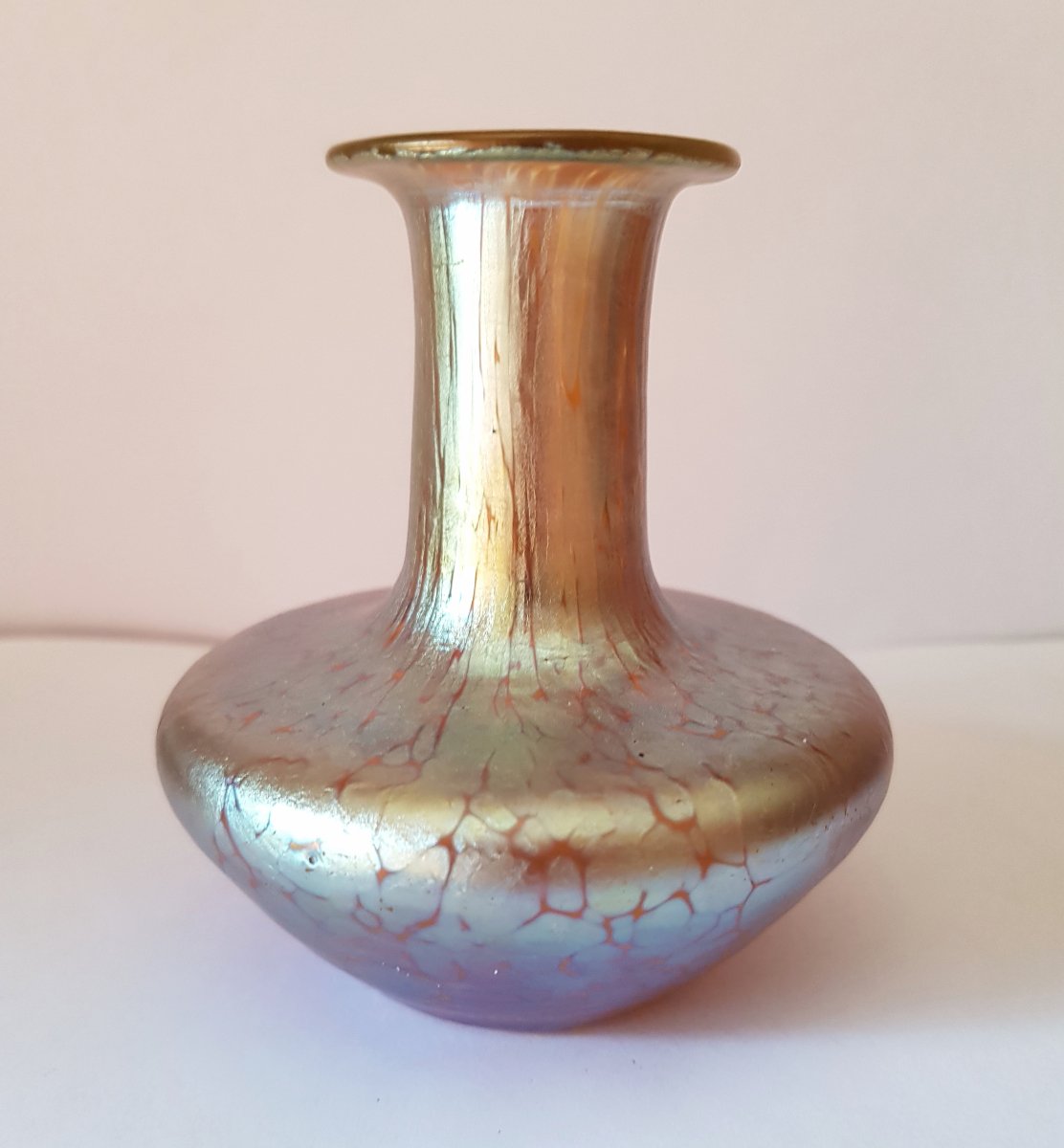 LOETZ - Vase irisé - Décor Candia Papillon - 1900-photo-2