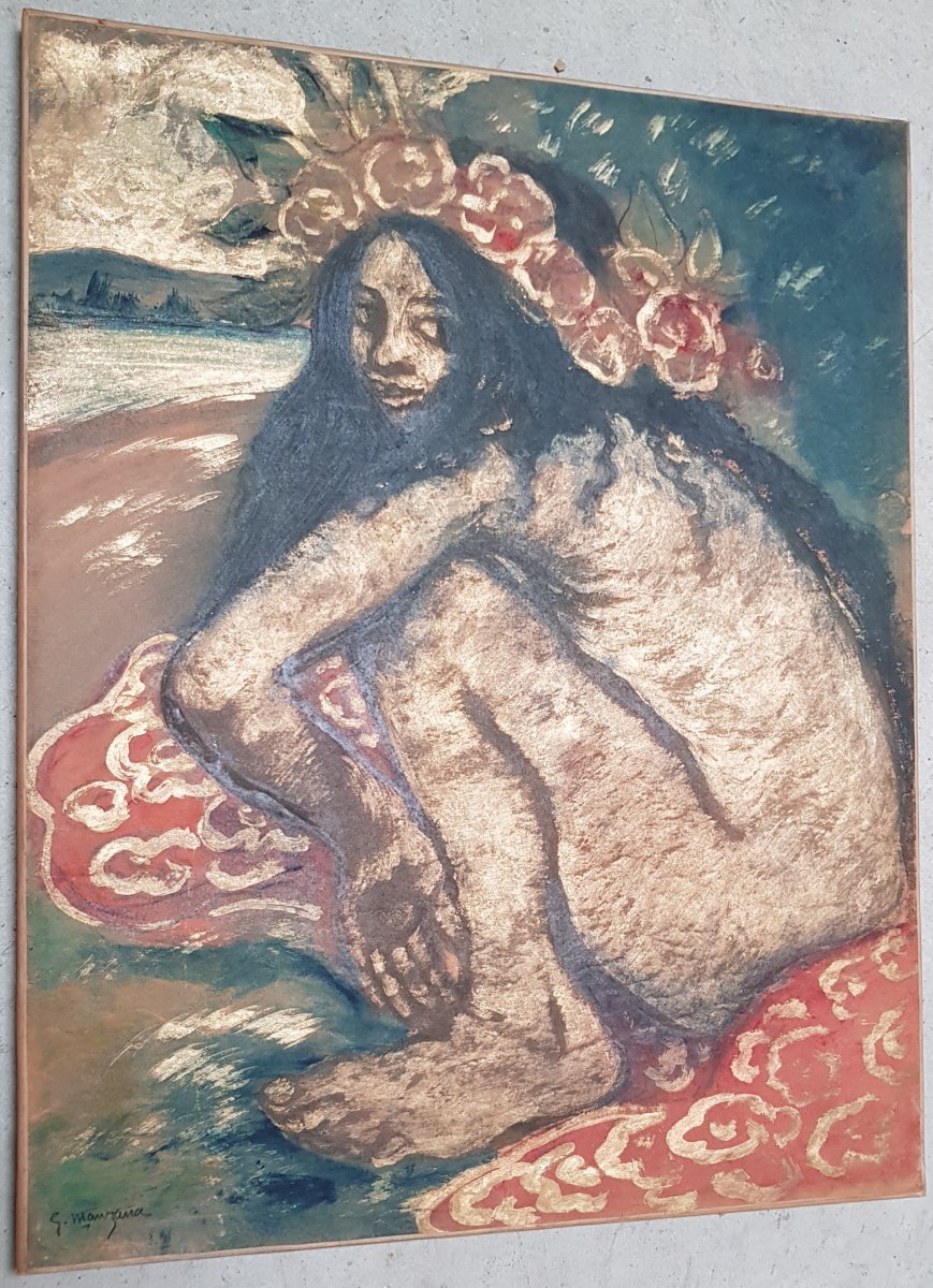 Manzana Pissarro - 65 X 51 Cm - Young Tahitian Woman-photo-2