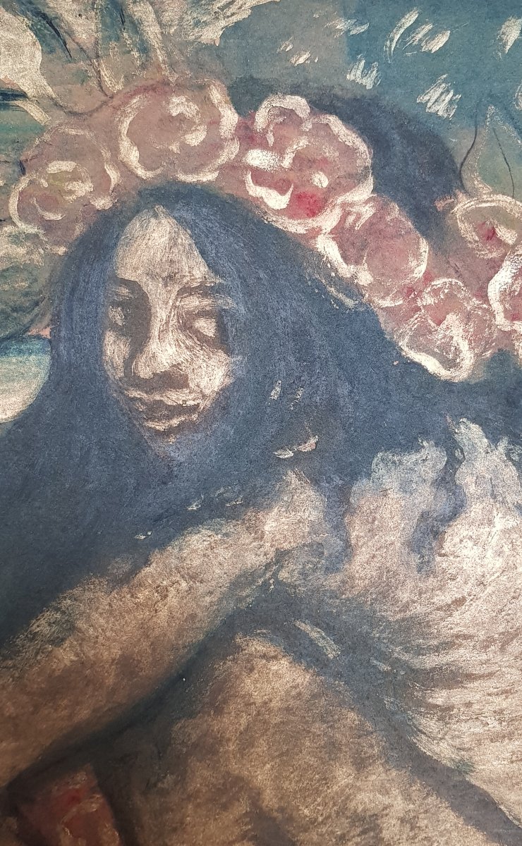 Manzana Pissarro - 65 X 51 Cm - Young Tahitian Woman-photo-4