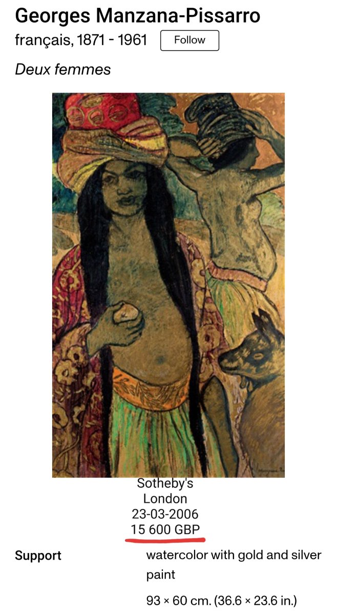 Manzana Pissarro - 65 X 51 Cm - Young Tahitian Woman-photo-8