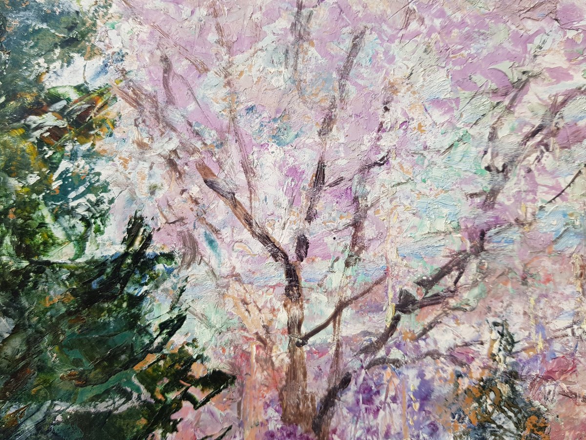 Victor Charreton - Oil On Cardboard - Snowy Landscape-photo-2