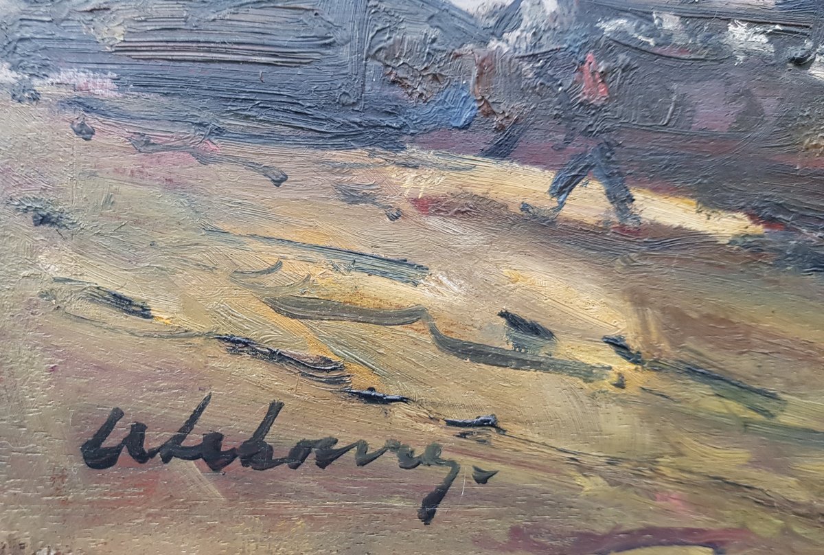 Albert Lebourg - Oil On Panel - Boats In Rouen-photo-4