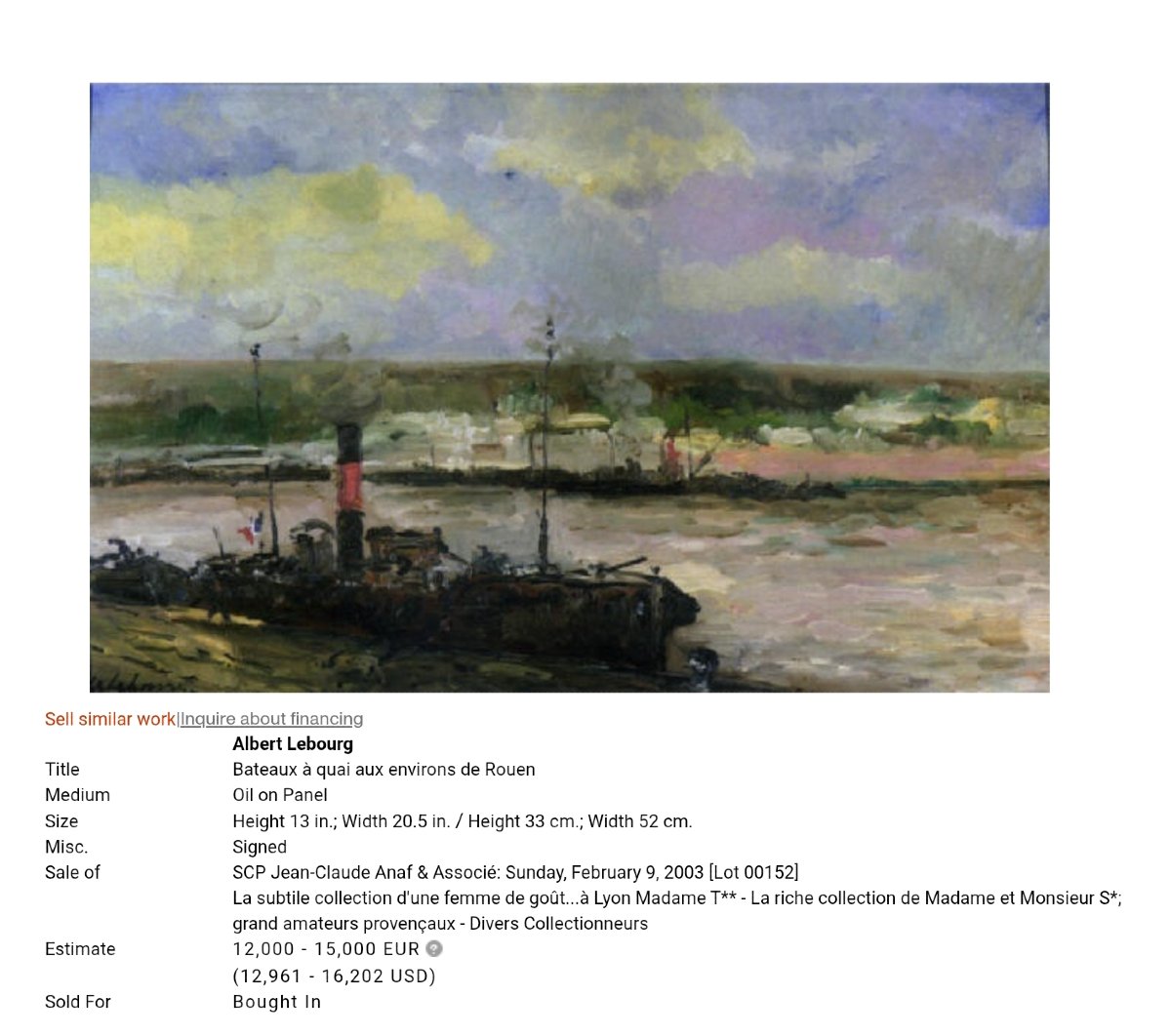 Albert Lebourg - Oil On Panel - Boats In Rouen-photo-8