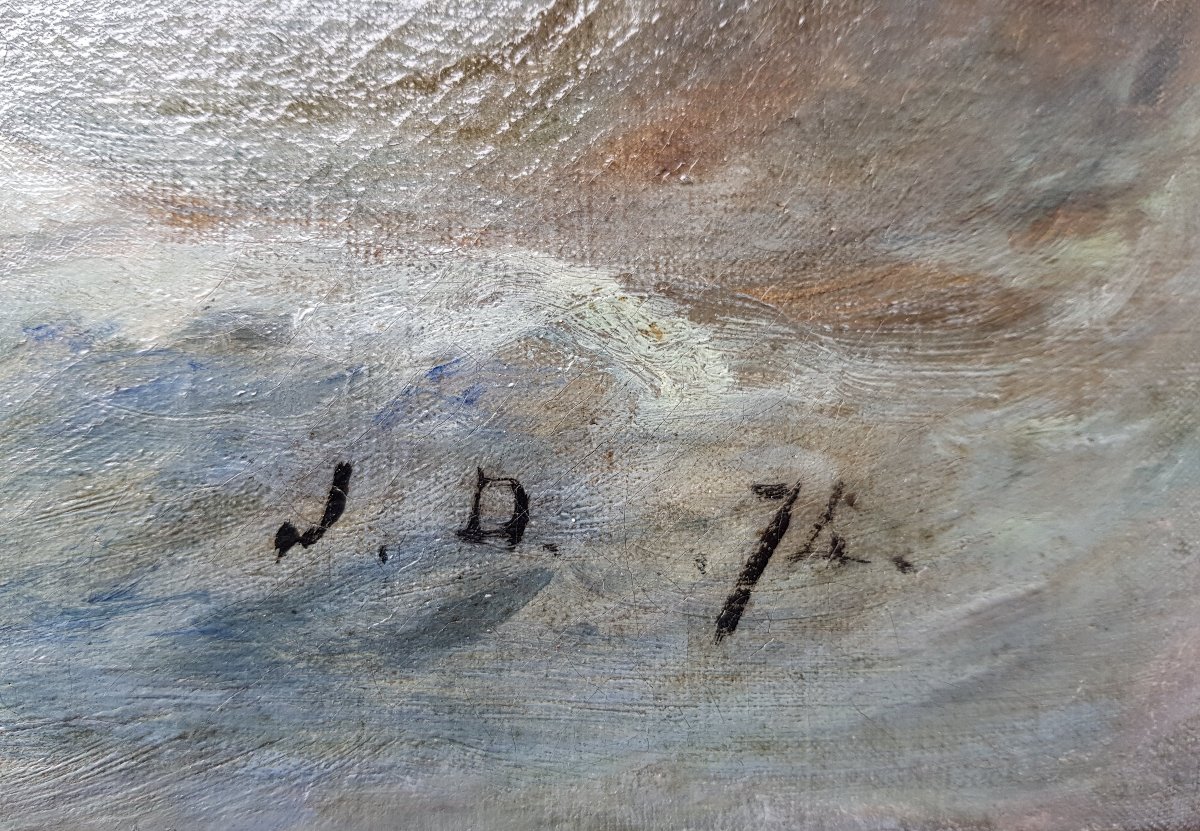 Naufrage - Ecole romantique - Huile sur toile - 1874-photo-4