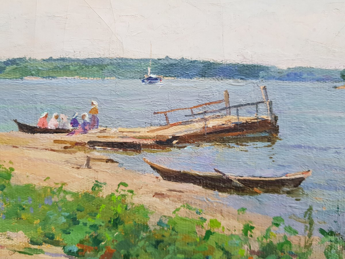 Nikolaï TIMKOV - Huile sur toile - Bords de la Neva, Russie-photo-1