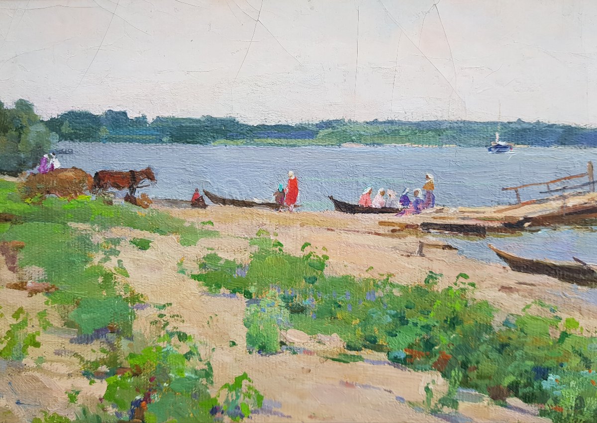 Nikolaï TIMKOV - Huile sur toile - Bords de la Neva, Russie