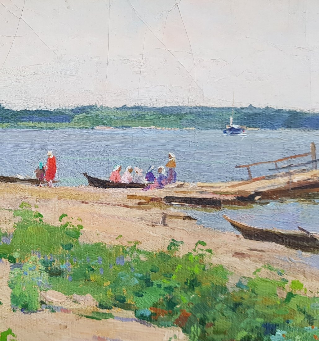Nikolaï TIMKOV - Huile sur toile - Bords de la Neva, Russie