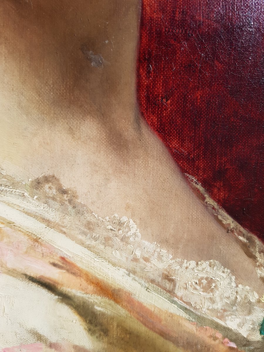 Chantron - Oil On Canvas - 1884 - Woman Portrait-photo-6