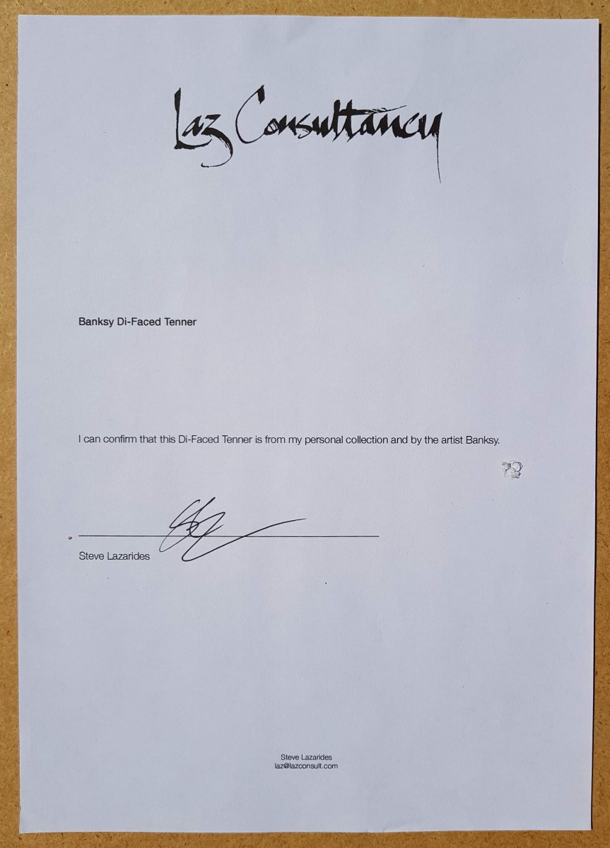 BANKSY - BILLET LADY DI - CERTIFICAT AUTHENTICITÉ-photo-7