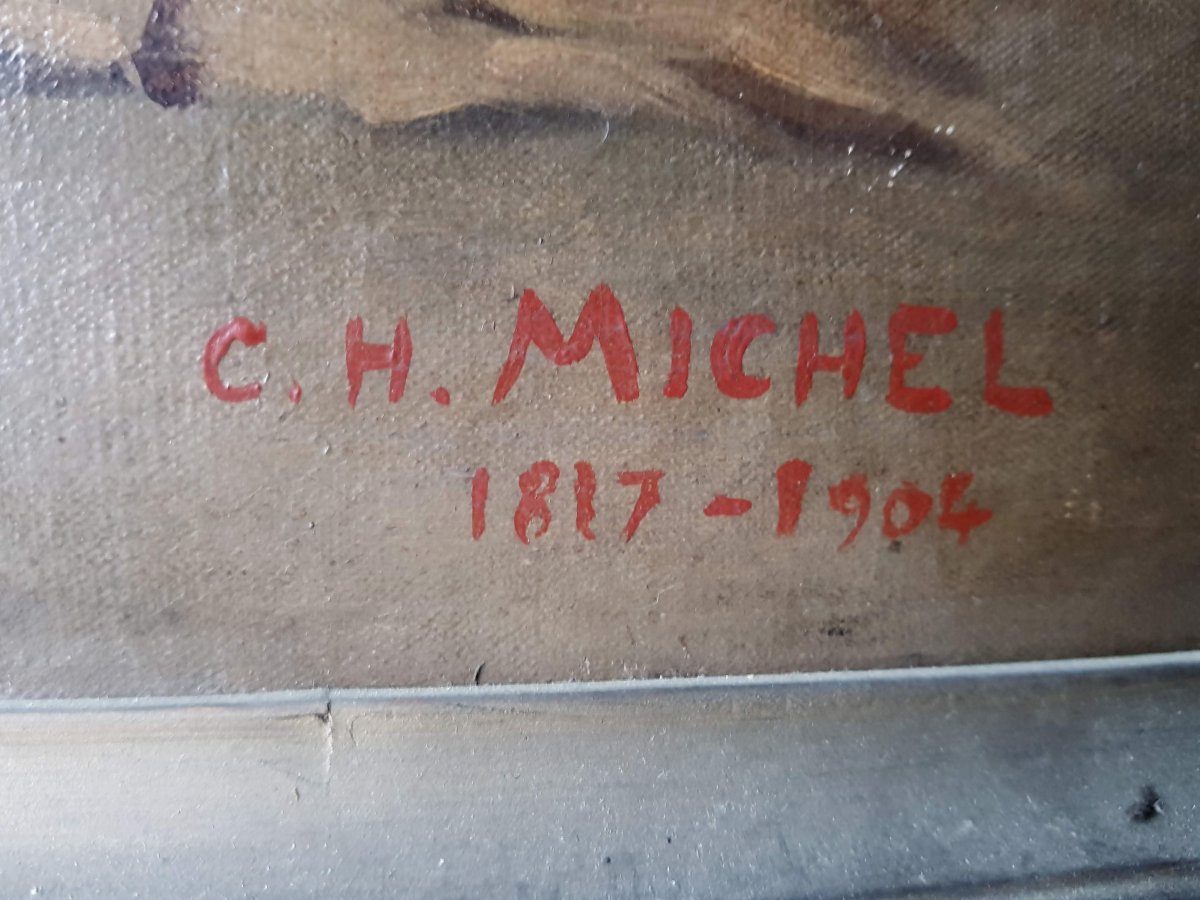 Charles-Henri MICHEL - JEANNE D'ARC PRIANT DANS SA CELLULE A ROUEN - HUILE SUR TOILE - 1904-photo-4