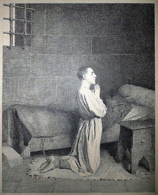 Charles-Henri MICHEL - JEANNE D'ARC PRIANT DANS SA CELLULE A ROUEN - HUILE SUR TOILE - 1904-photo-6