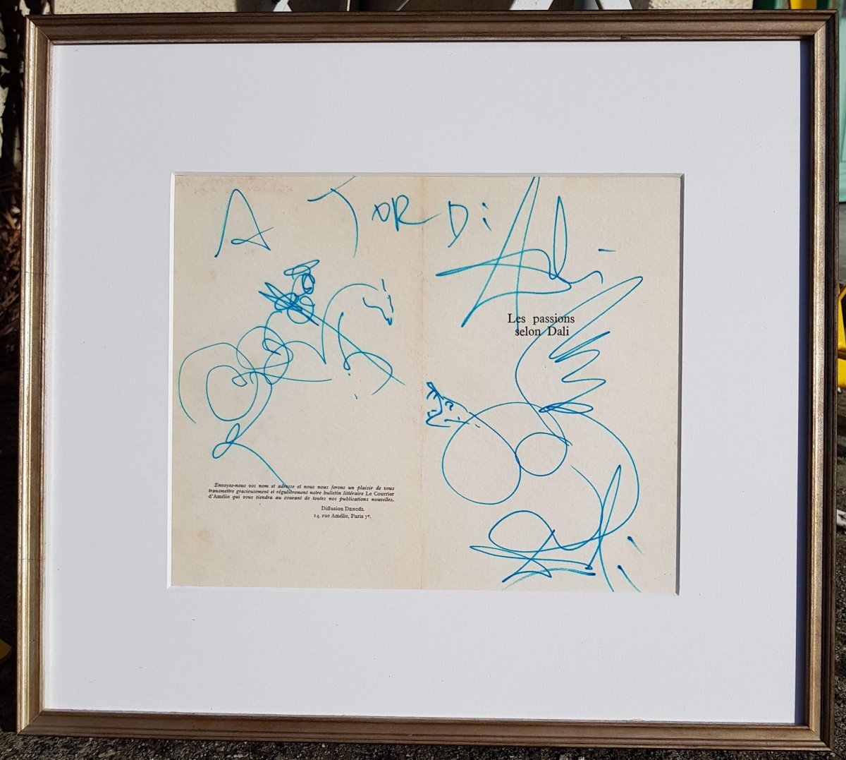 Salvador Dali - St Georges And The Dragon - Original Drawing - Dedicated - Provenance-photo-2