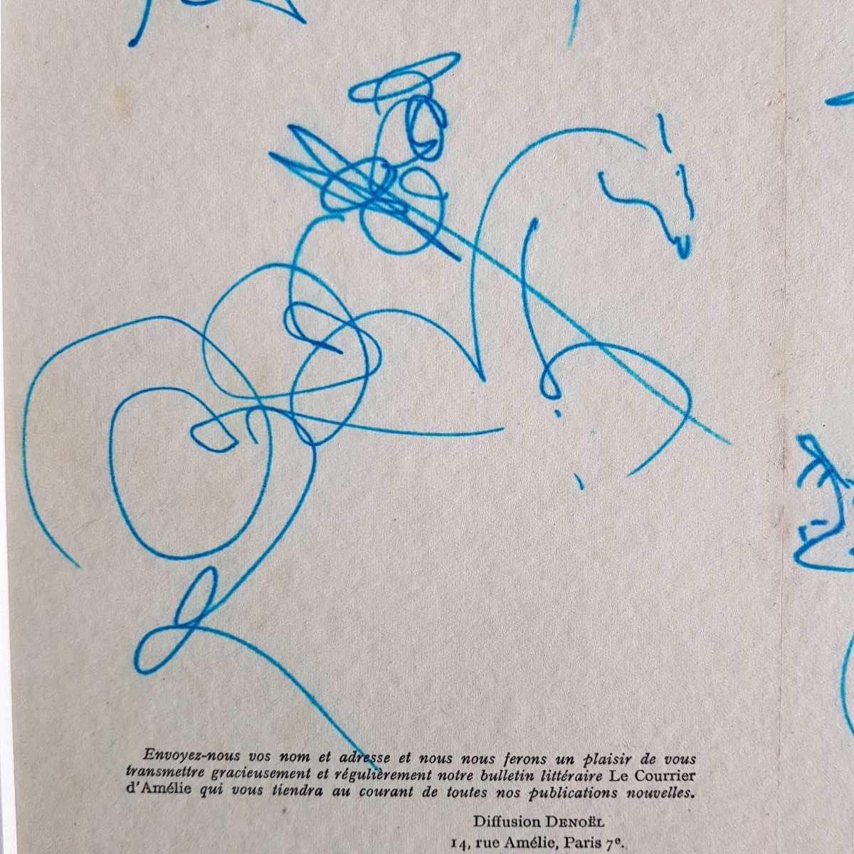 Salvador Dali - St Georges And The Dragon - Original Drawing - Dedicated - Provenance-photo-3