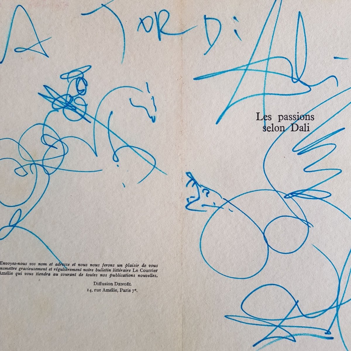 Salvador Dali - St Georges And The Dragon - Original Drawing - Dedicated - Provenance