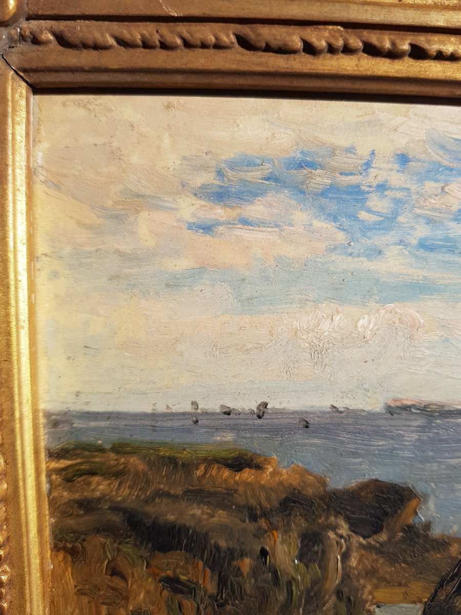Hippolyte-camille Delpy - Sailboats At Sea - Rare Oil On Panel - C.1880-photo-1