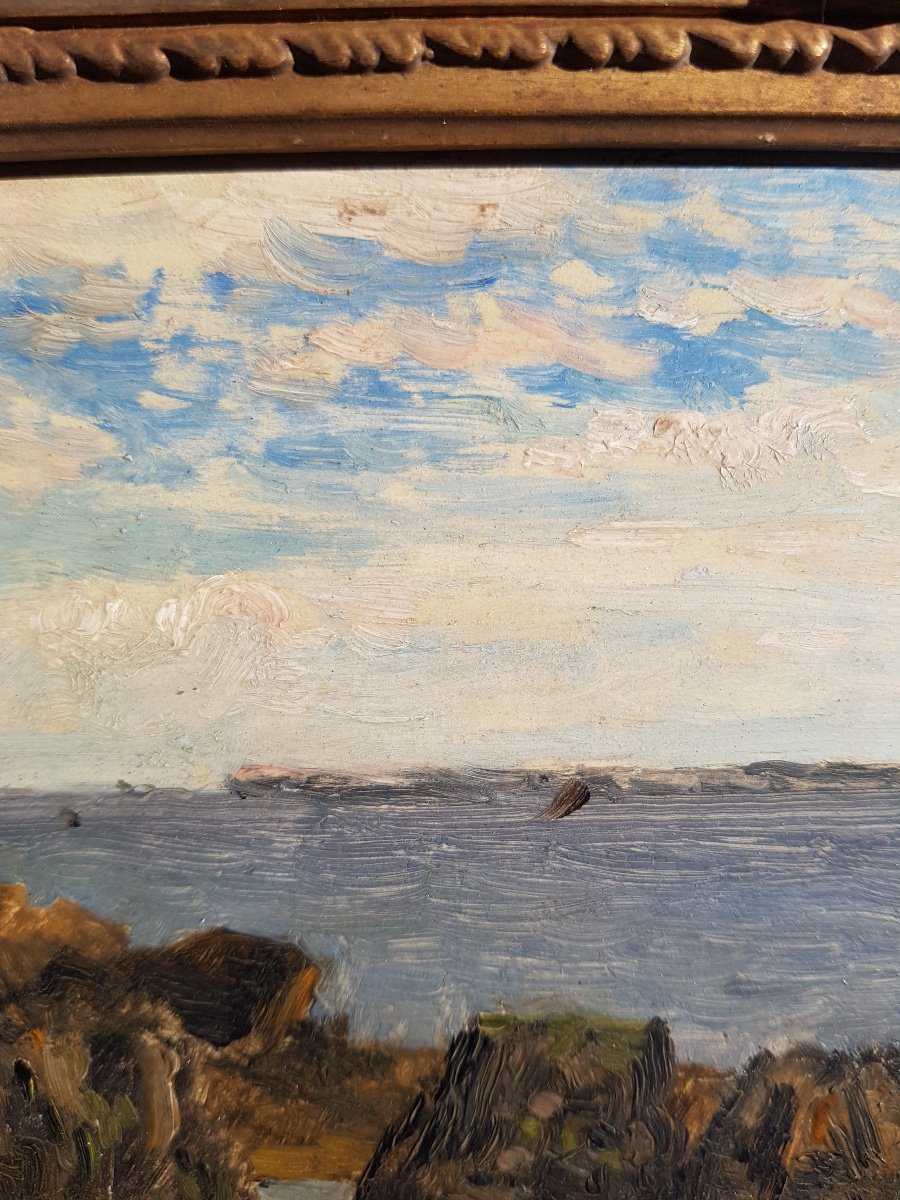 Hippolyte-camille Delpy - Sailboats At Sea - Rare Oil On Panel - C.1880-photo-2