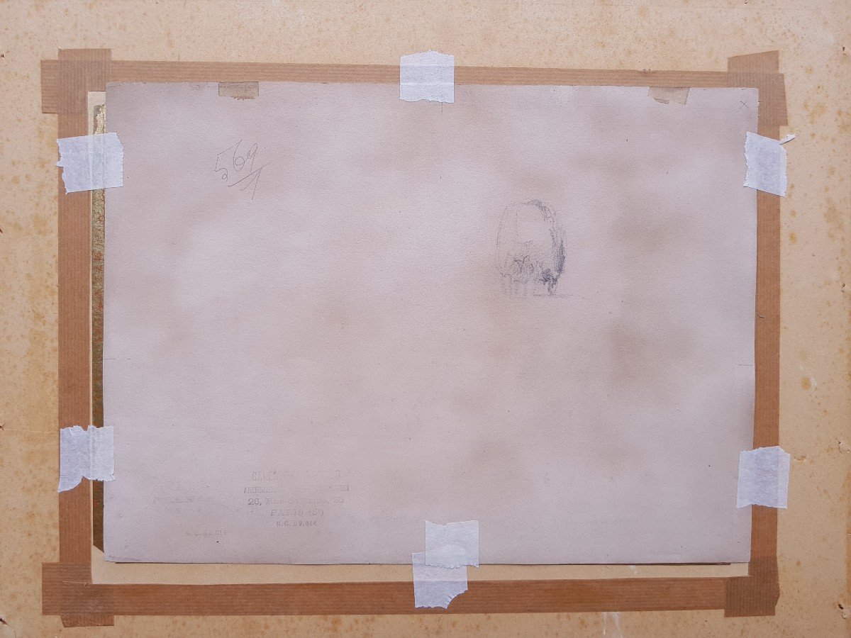 Camille PISSARRO - FOIRE ST MARTIN A PONTOISE - DESSIN CRAYON-photo-6