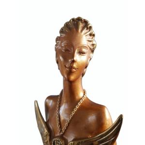 ERTÉ - GRAND BRONZE ART DÉCO - 50 cms