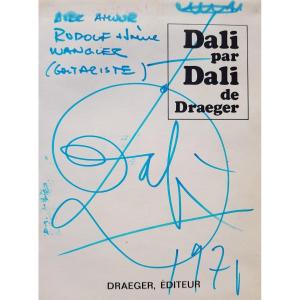 Salvador Dali And Gala - Signed Book With Drawing - 1971
